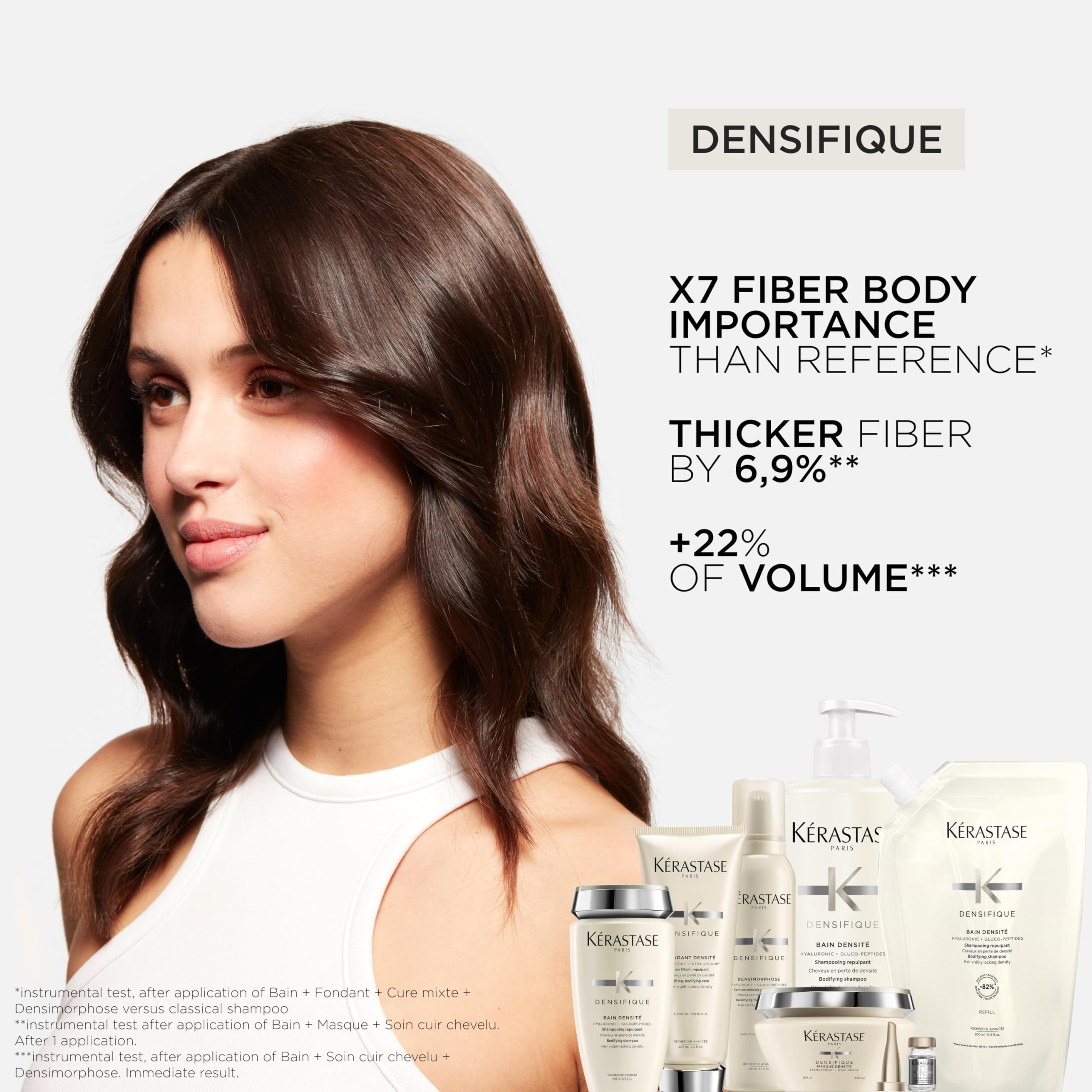 Kérastase Densifique close-up highlights hair shine and gloss