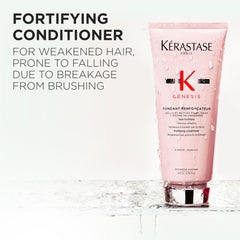 Kerastase Genesis bottle back label with care details for strengthened hair.