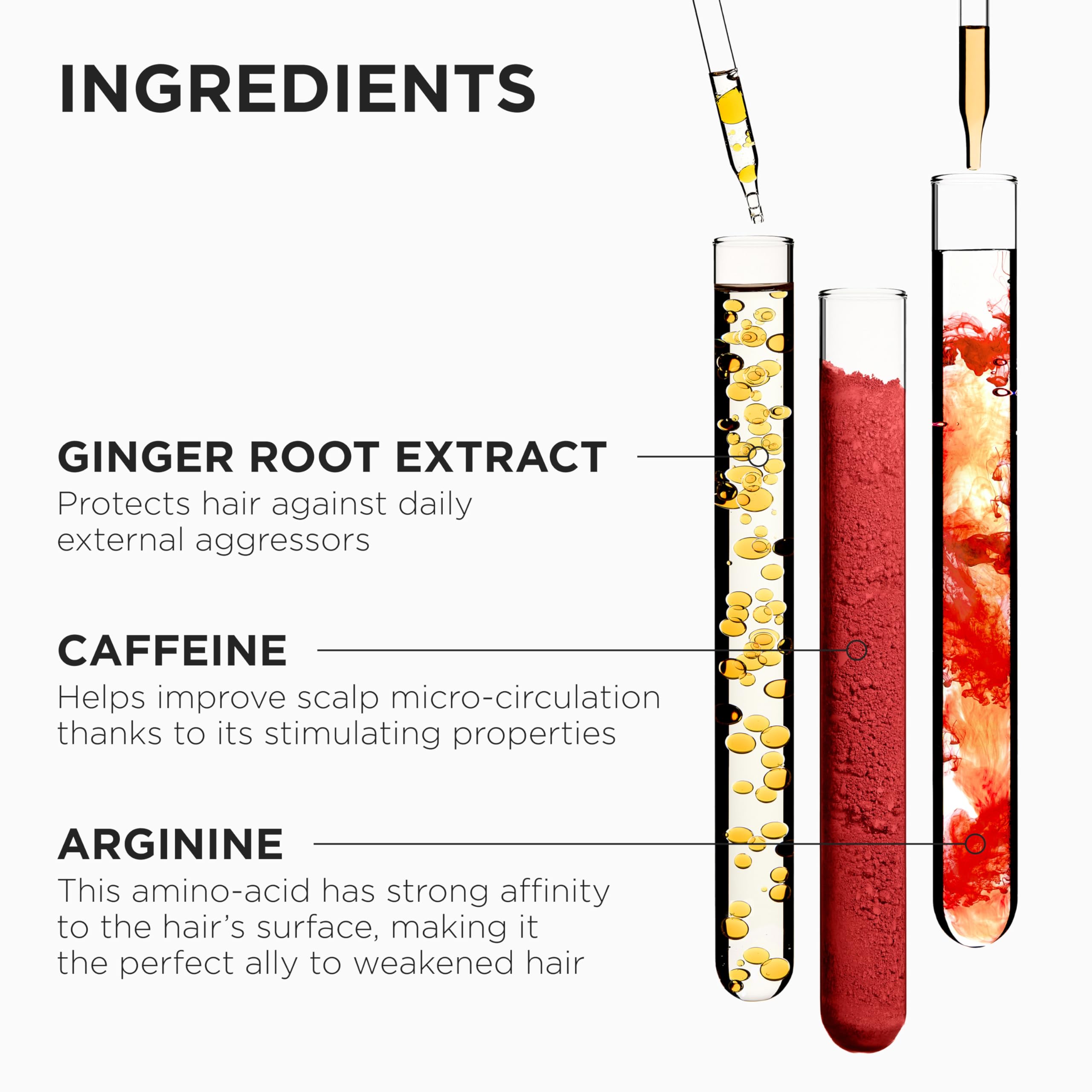 Applying Genesis Serum to the scalp for even distribution in towel-dried hair.