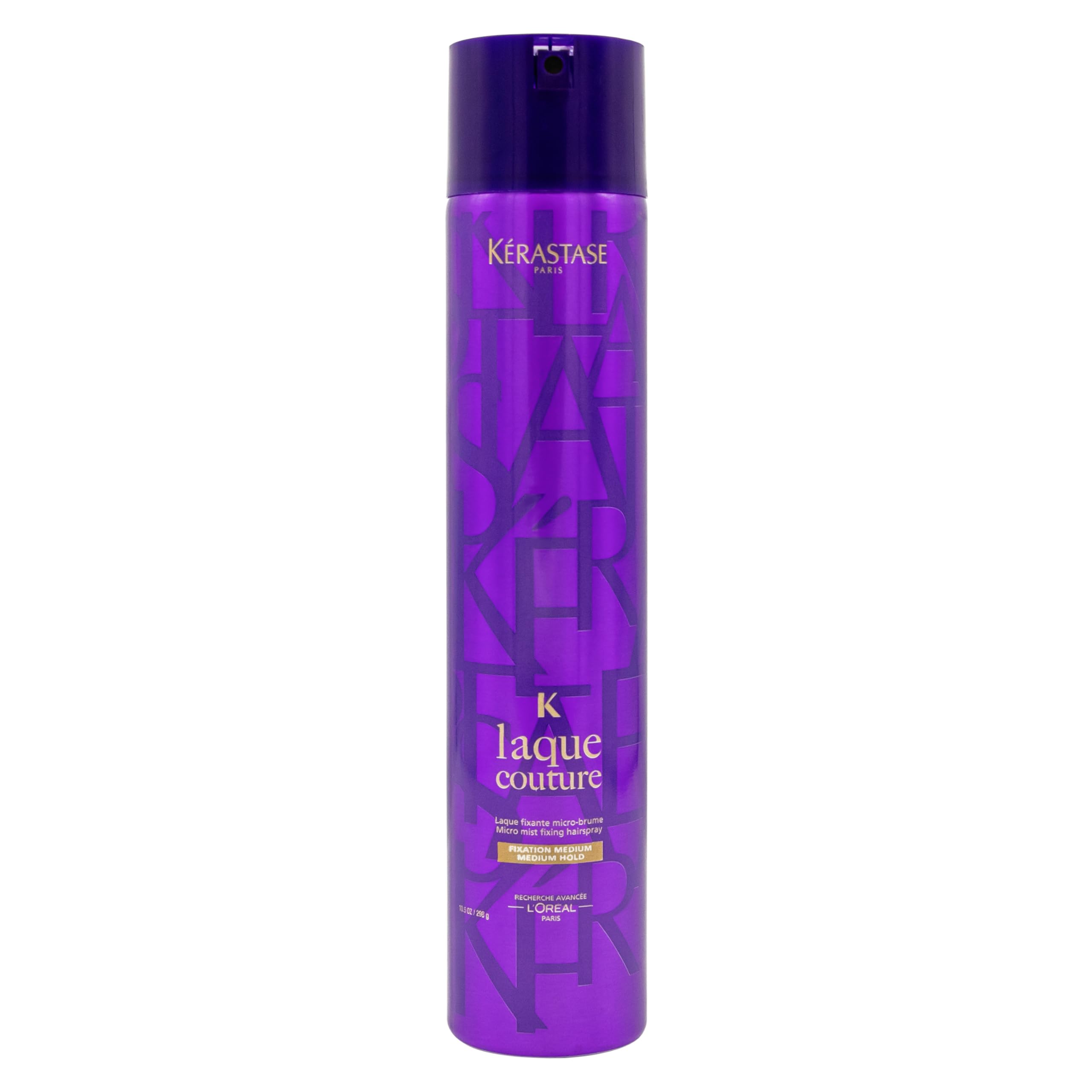 Kerastase Laque Couture hair spray image shows flexible hold with heat protection and anti-humidity