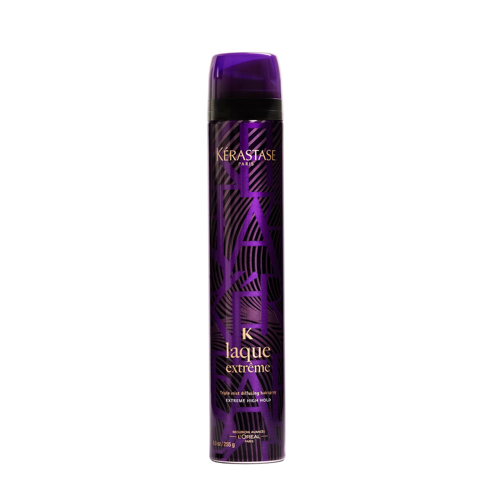 Kerastase Laque Extreme hairspray for all hair types, offering long-lasting hold and humidity resistance
