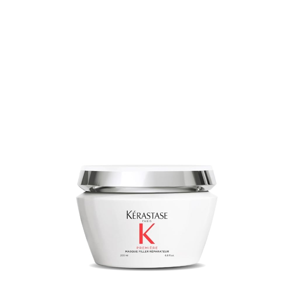 Kerastase Premiere Mask bottle close-up showing repair formula for damaged hair