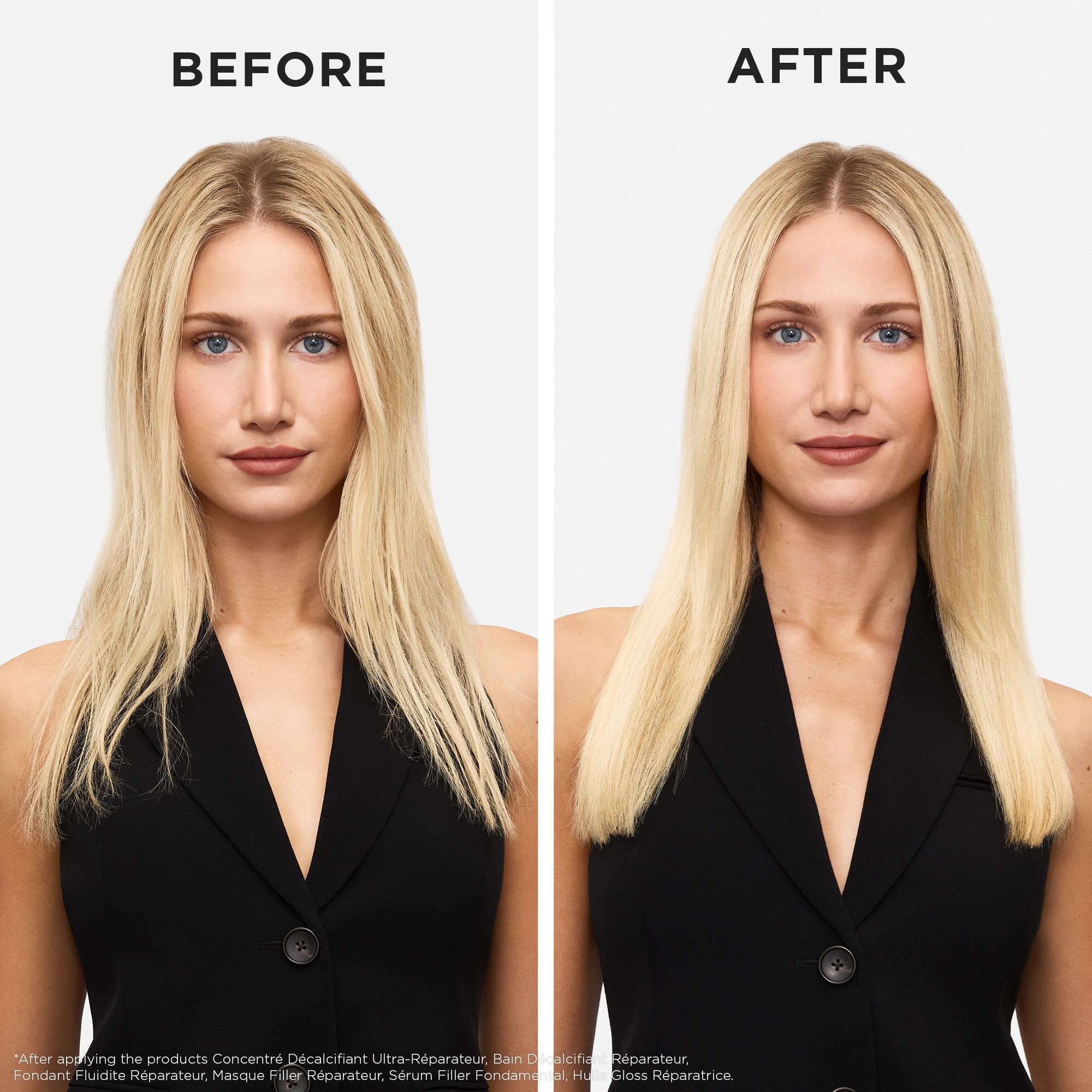Kerastase Premiere Mask being applied through lengths and ends on towel-dried hair