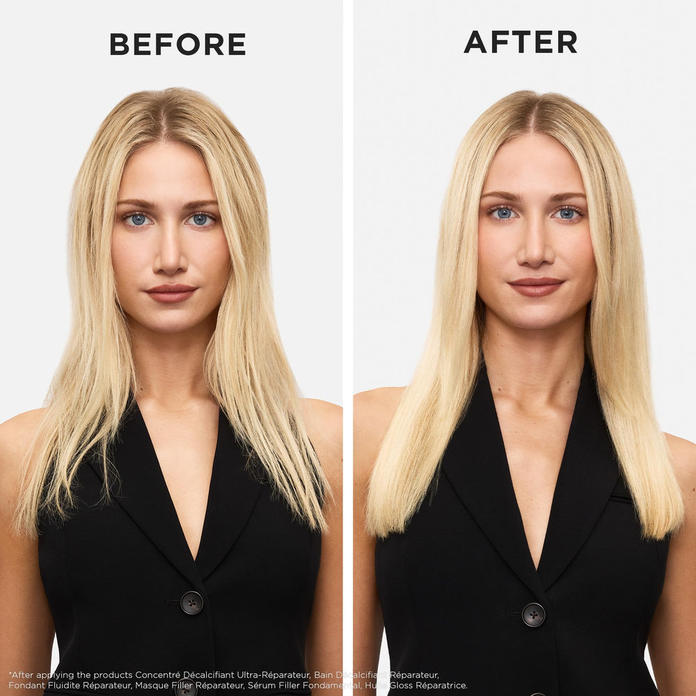 Kerastase Premiere Mask being applied through lengths and ends on towel-dried hair