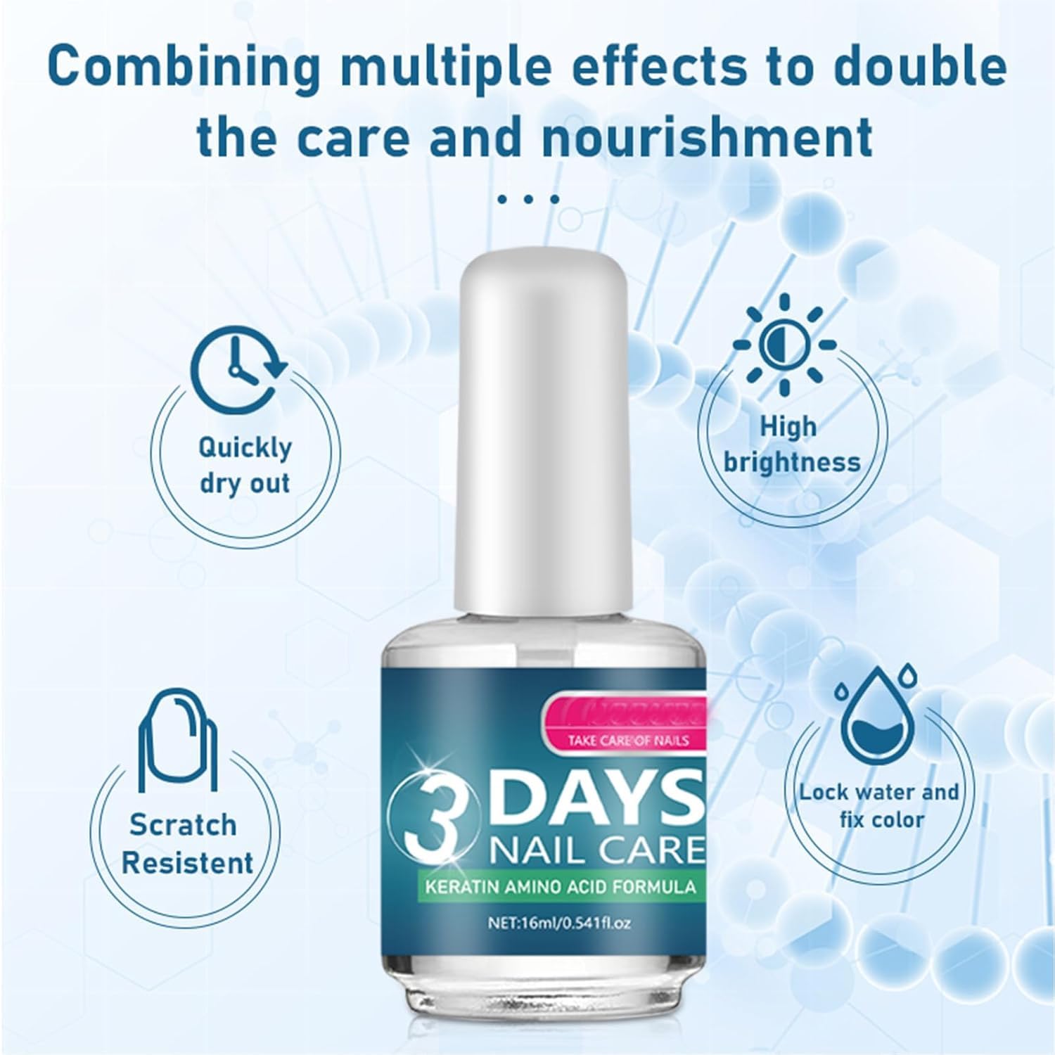 Keratin amino acid formula highlights ingredients for nails