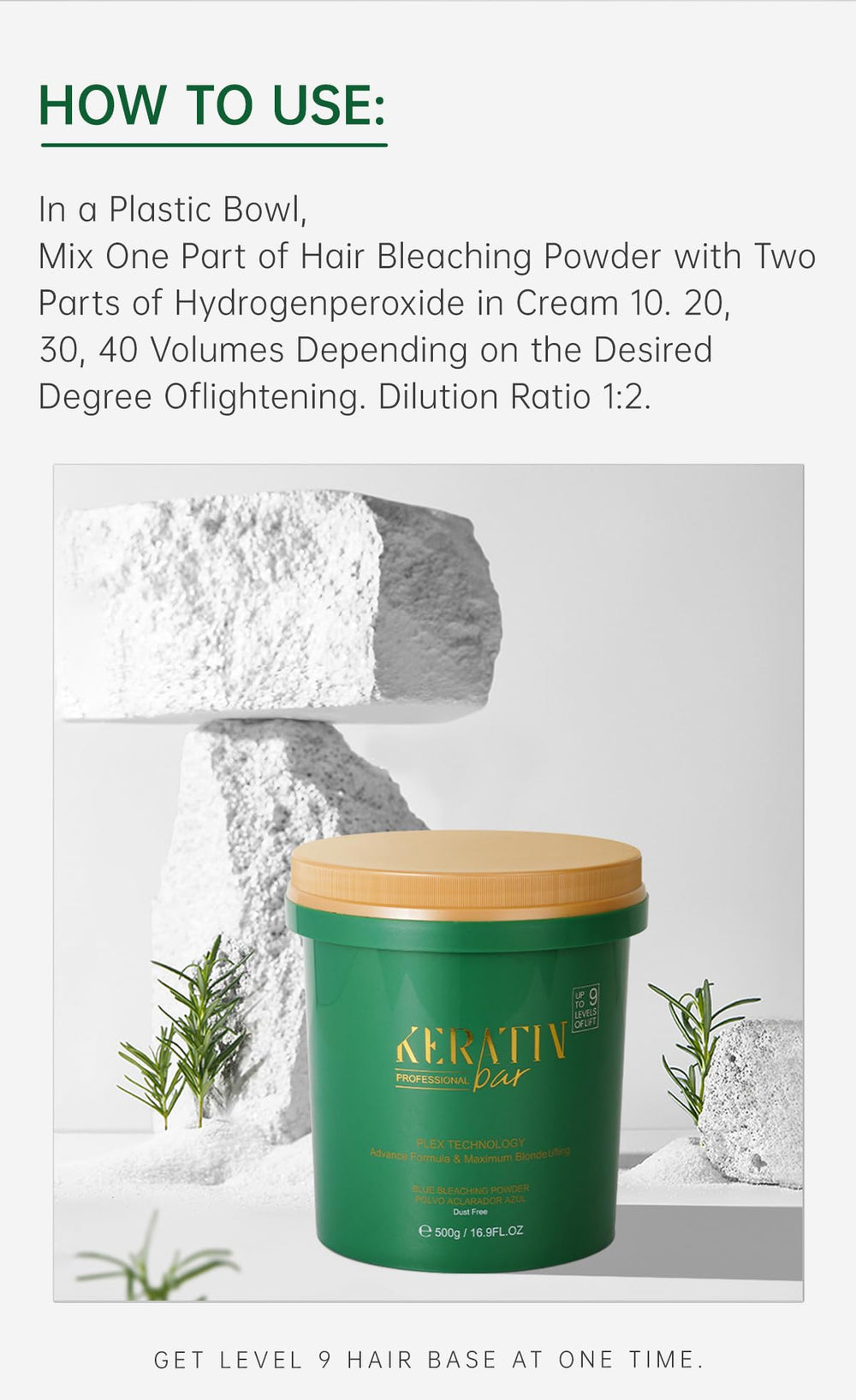 KERATIN BAR all-hair-types usage scene, showing versatile highlight results with this powder