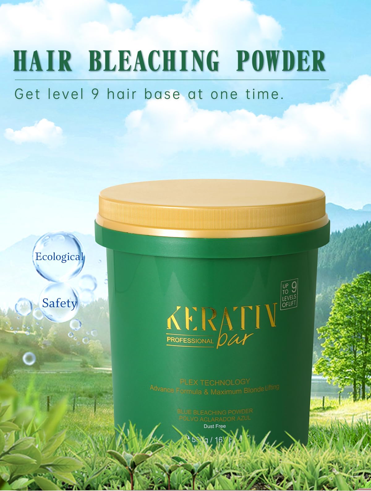 KERATIN BAR 16.9 oz container on shelf, highlighting long-use value for frequent coloring sessions