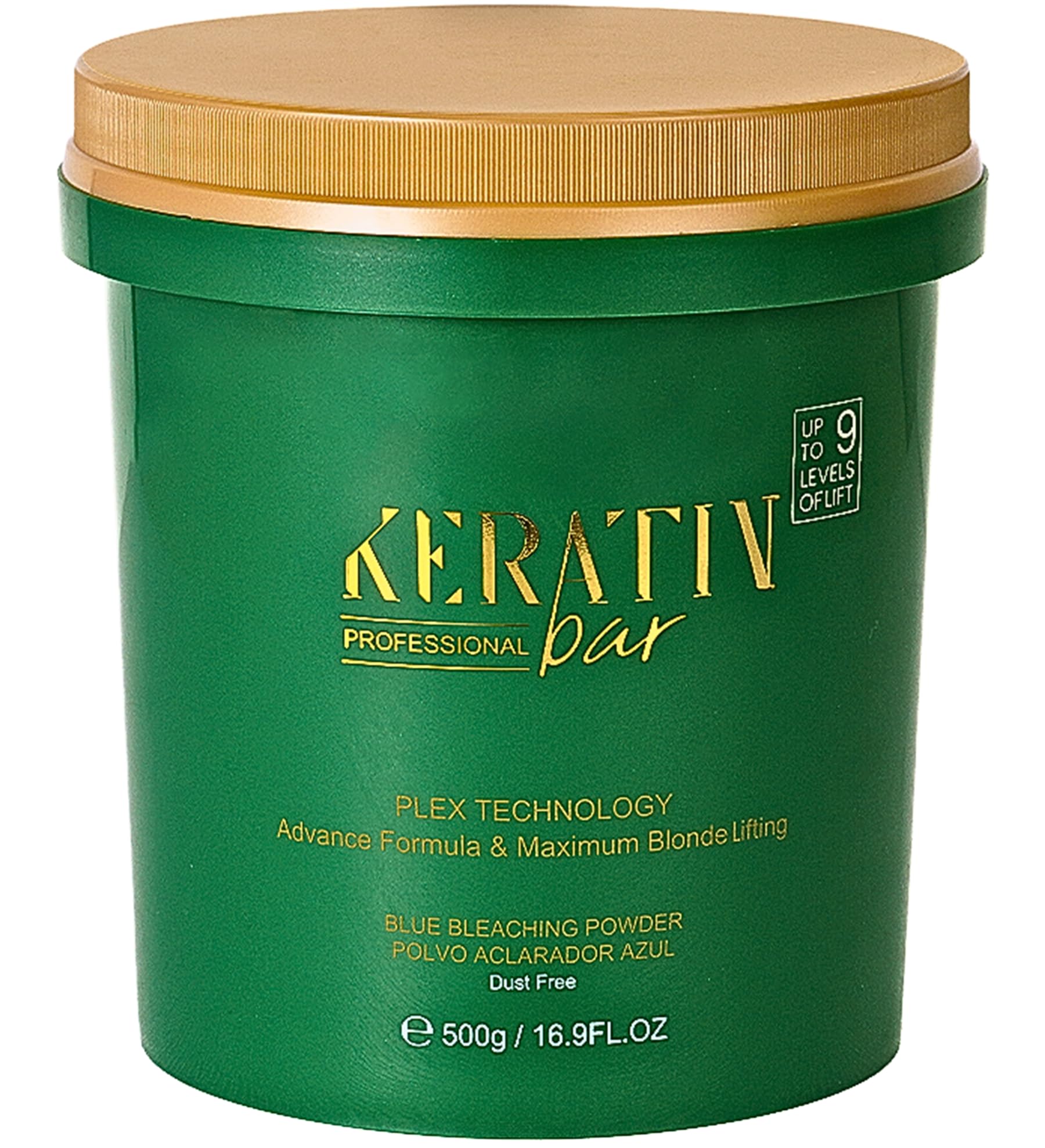 KERATIN BAR blue bleaching powder packaging for professional-grade lightening at a glance