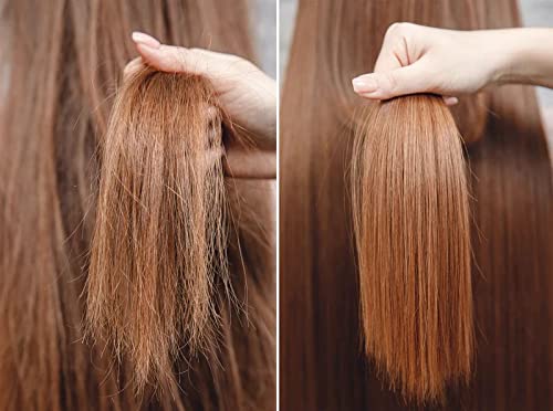 KERATIN RESEARCH Hair before-and-after shows smoothness and frizz reduction