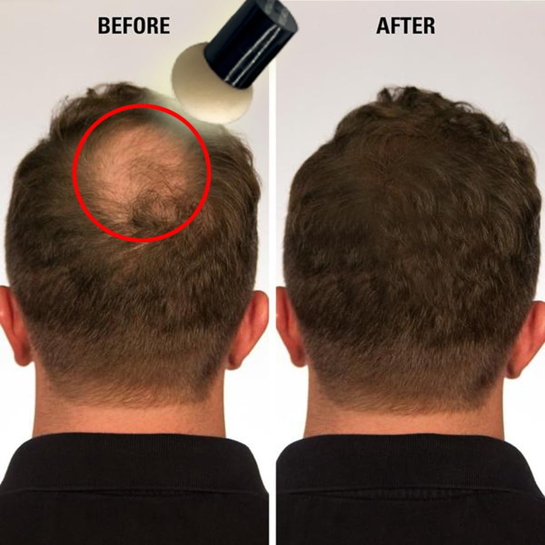 KERATIN RESEARCH Hairline Filler mushroom applicator for even coverage