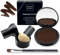 Keratin Research Hairline Filler packaging with mirror for easy on-the-go touch-ups.