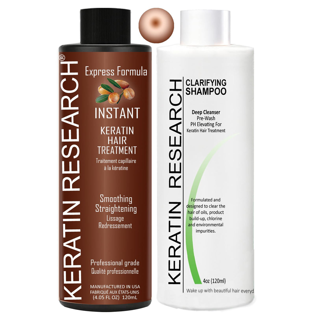 KERATIN RESEARCH Instant Keratin bottle application for at-home smoothing