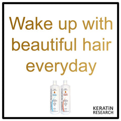 Keratin Research moisturizing conditioner bottle nourishes hair with argan oil