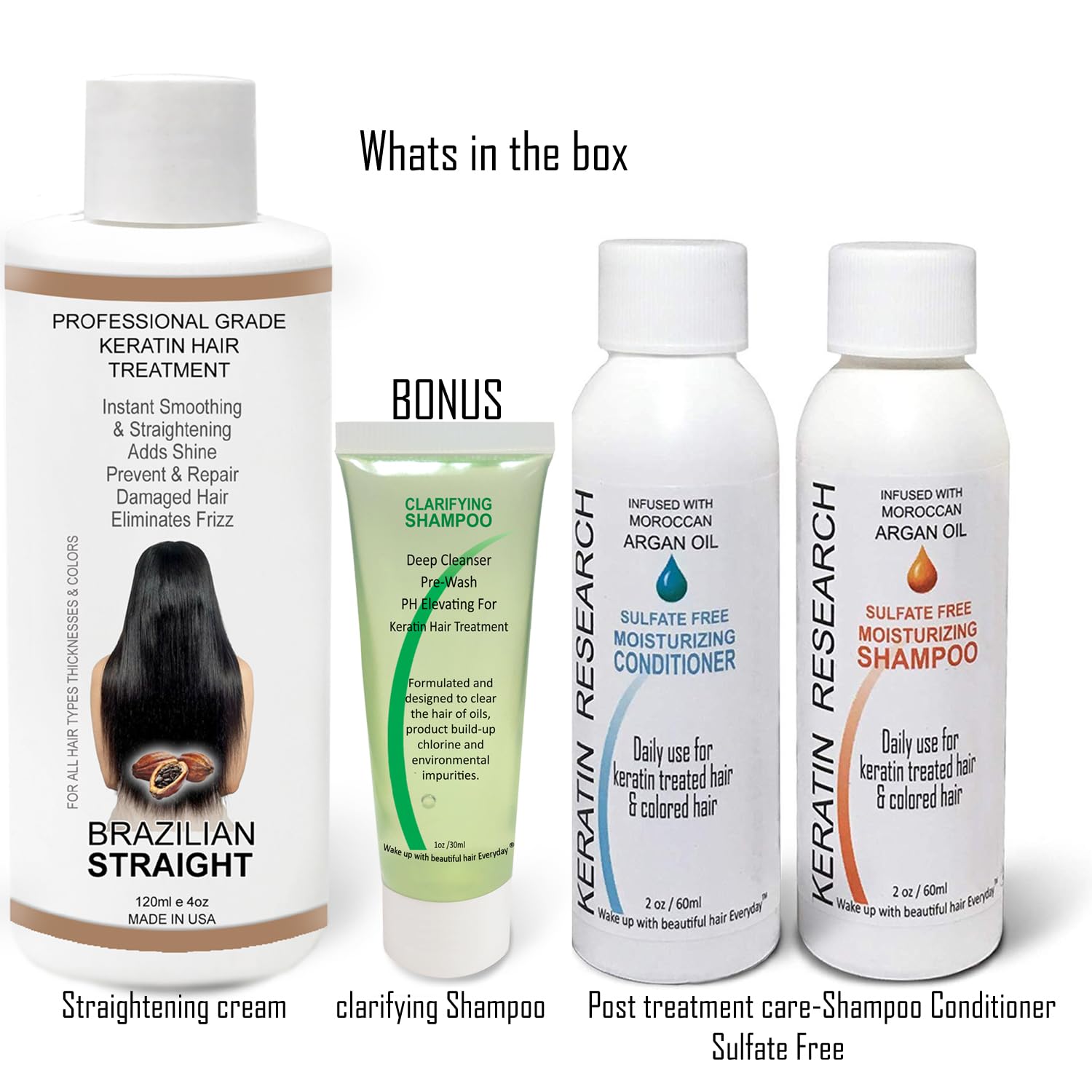 KERATIN RESEARCH Real Brazilian Straight straightening cream shown for quick hair alignment.