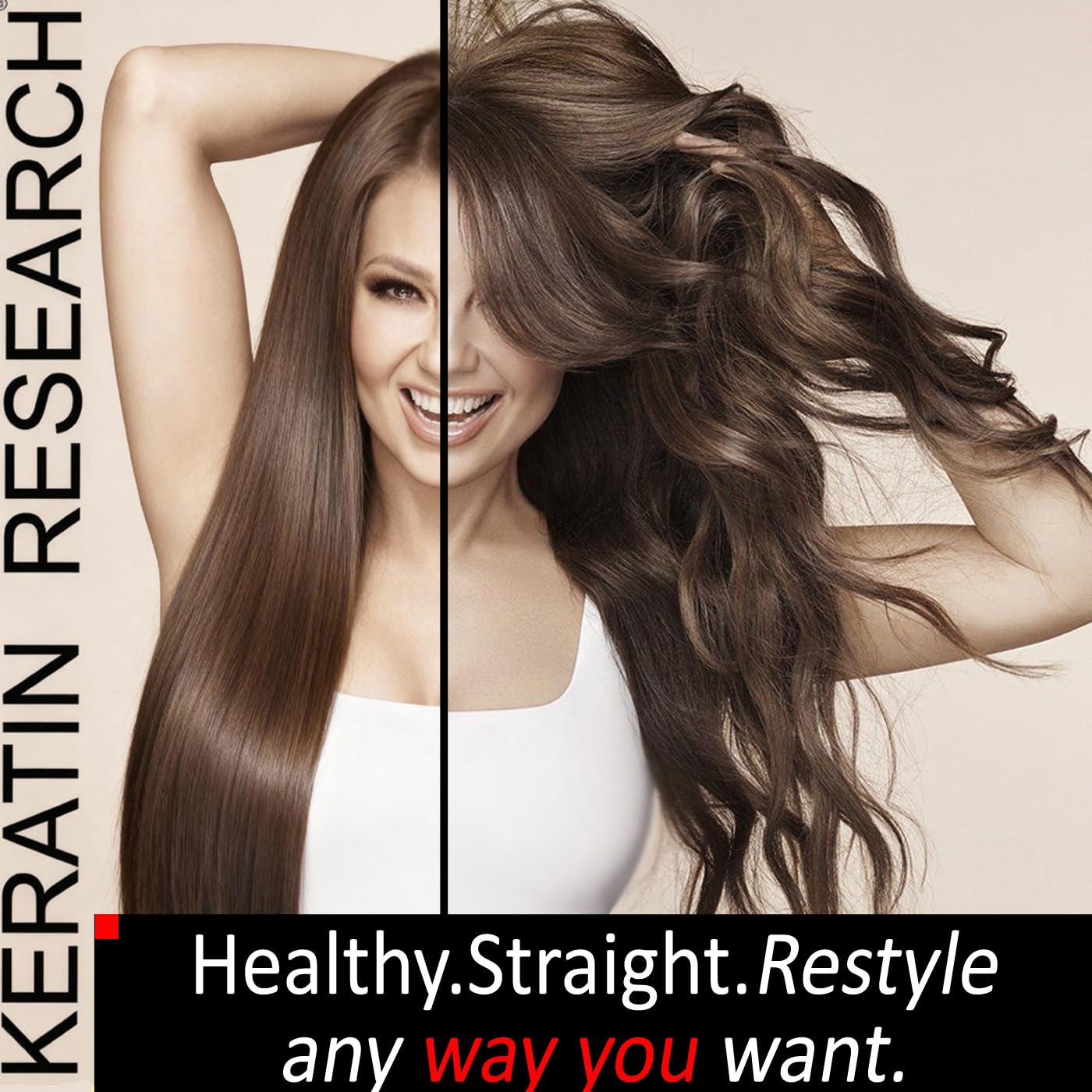 KERATIN RESEARCH Straightening cream pump enables quick, even straightening