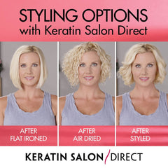 Keratin Salon Direct at-home use scene with effortless styling and lasting finish