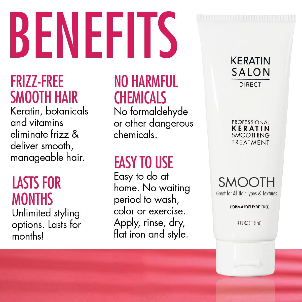 Keratin Salon Direct cream application demonstrating easy at-home smoothing