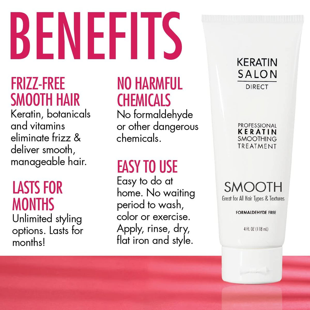 Keratin Salon Direct cream application demonstrating easy at-home smoothing