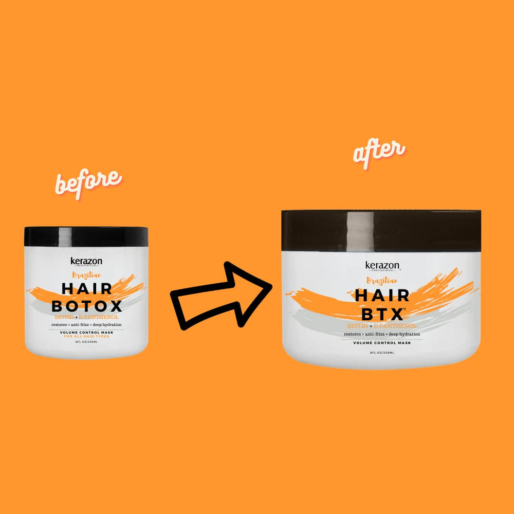 Applying Kerazon BTX Mask on hair shows smoothing potential.
