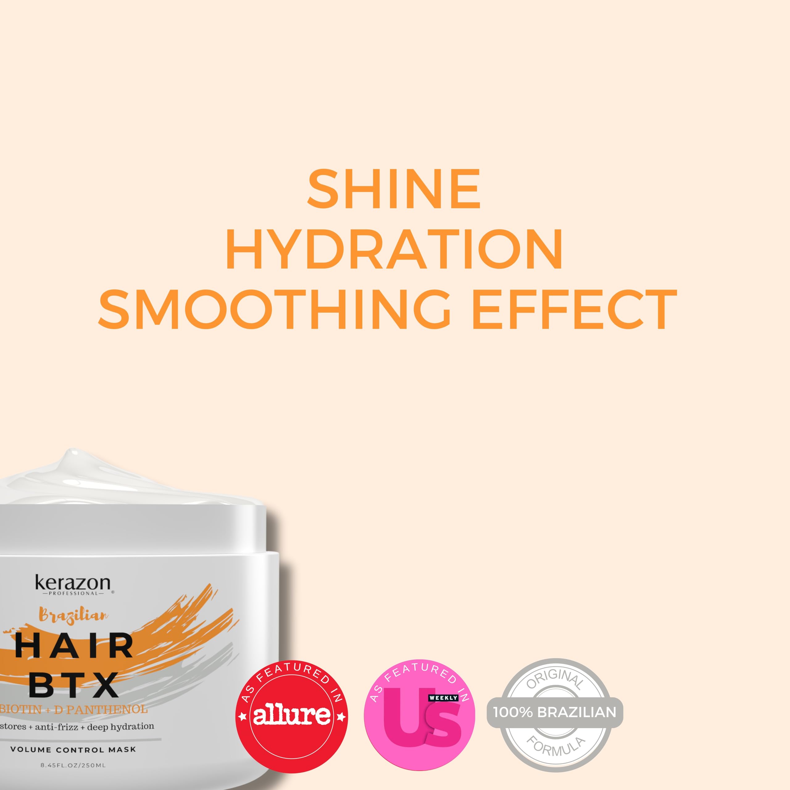 Kerazon BTX Mask frizz-control reduces flyaways for smoother hair.