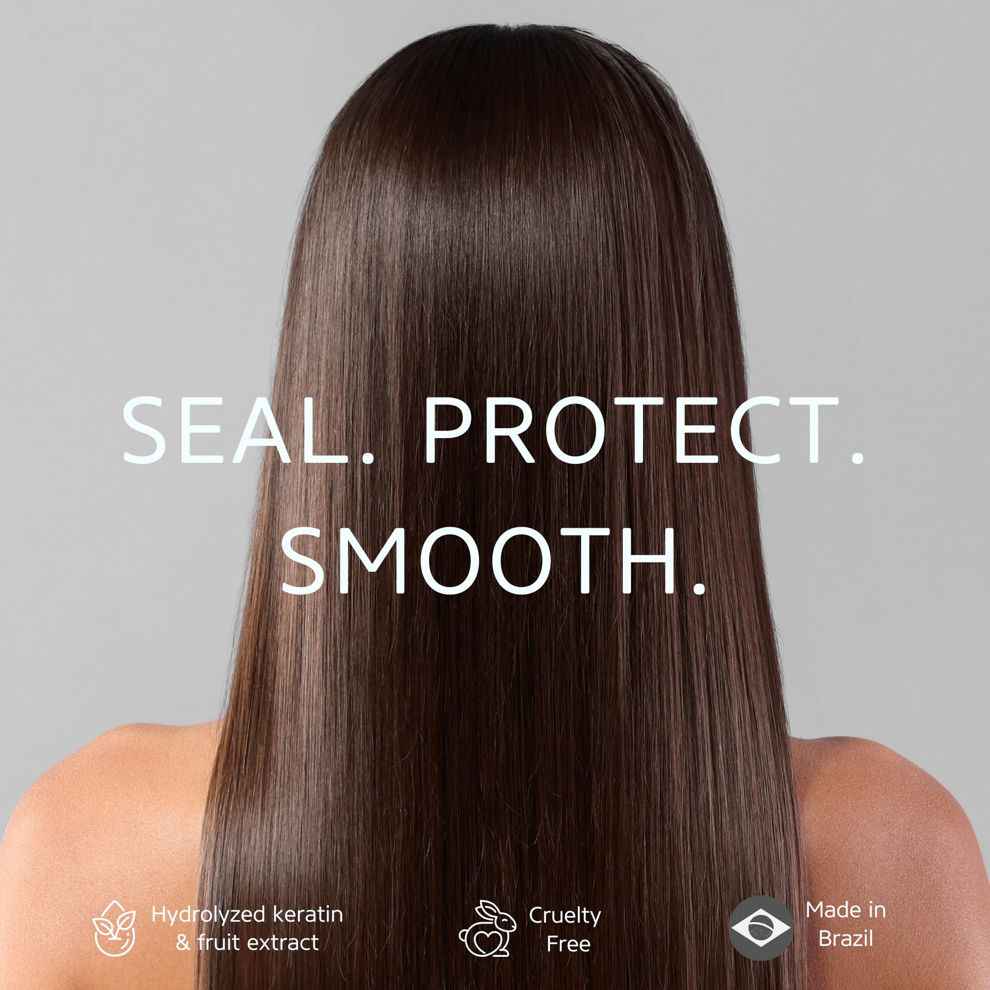 Kerazon Brazilian Spray Liss applied before styling to protect and smooth.