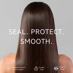 Kerazon Brazilian Spray Liss applied before styling to protect and smooth.