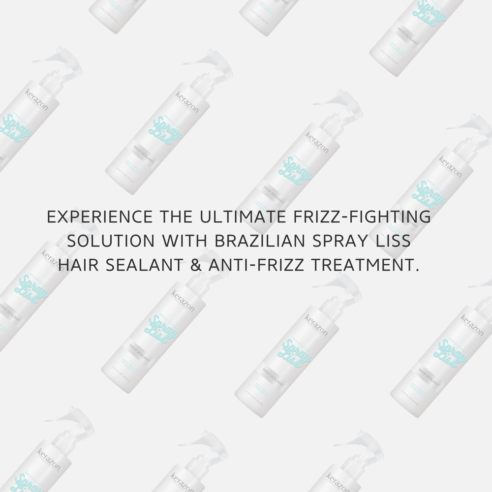Kerazon Brazilian Spray Liss demonstrates heat protection barrier during styling.