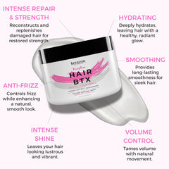 Kerazon BTX hair mask application visual, ready to smooth and nourish strands.