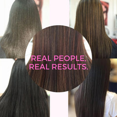 Kerazon BTX smoothing finish on hair with a sleek, frizz-free look.