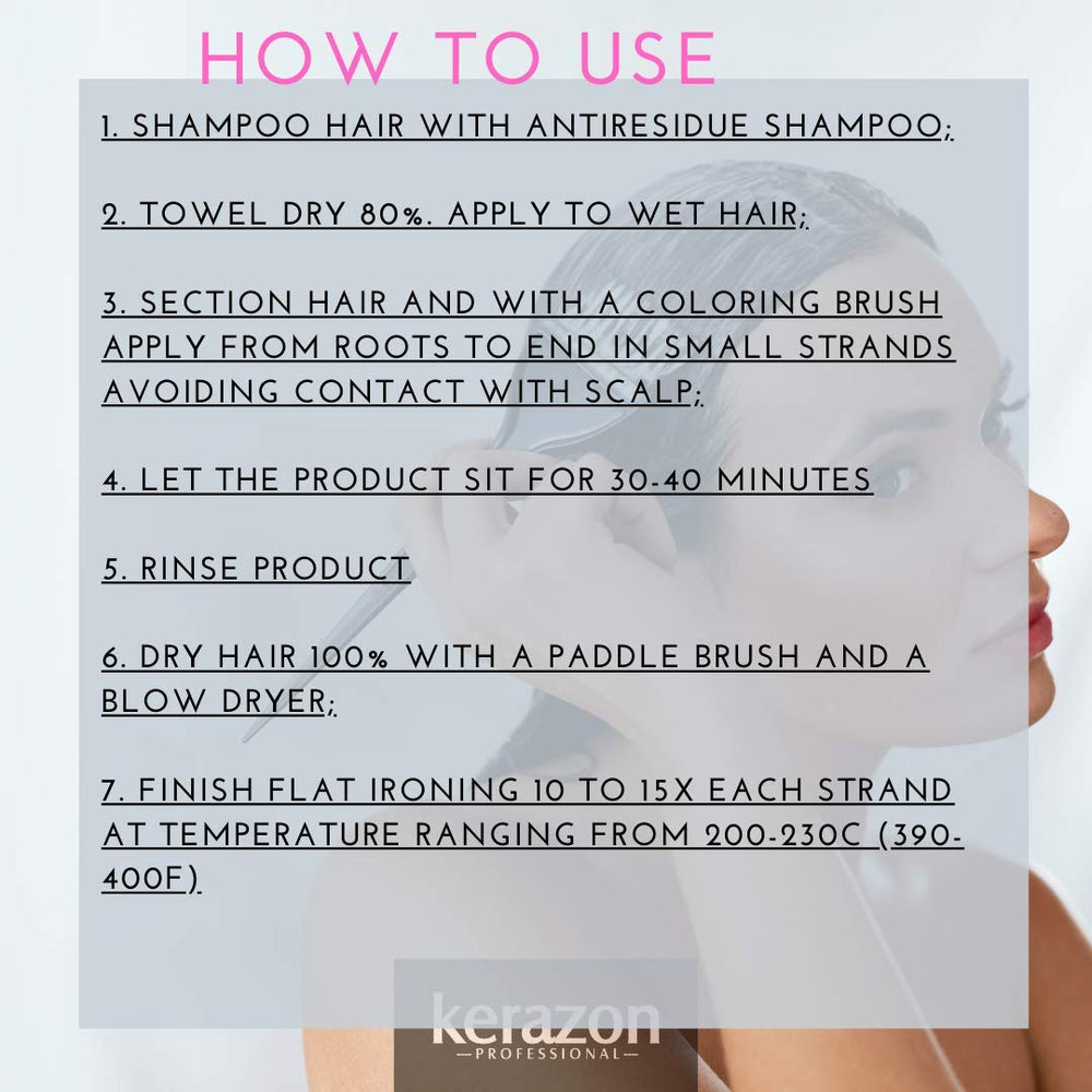 Dry hair after treatment showing volume and frizz reduction.