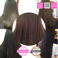 Kerazon BTX treatment applied to hair shows smooth, nourished strands.