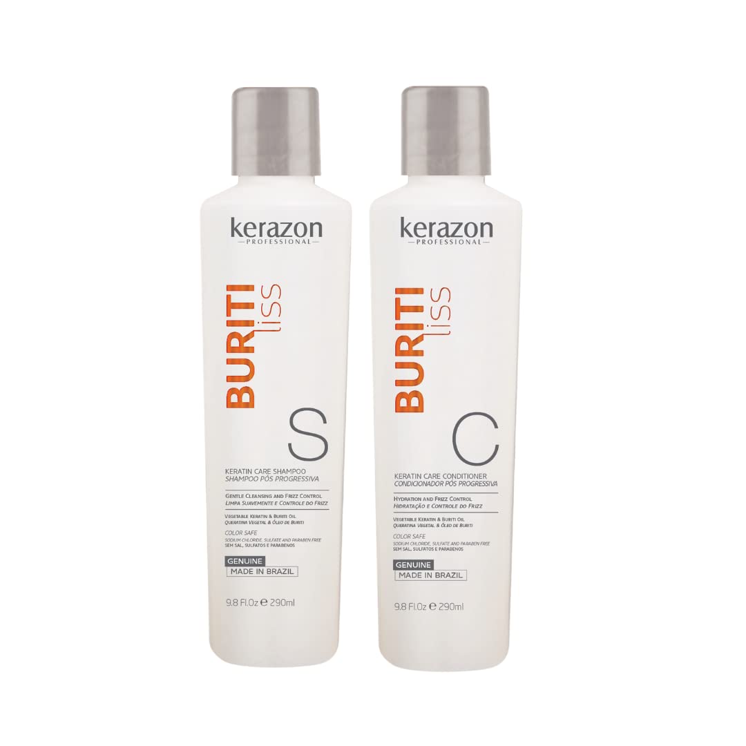 Kerazon Professional sulfate-free anti-frizz shampoo bottle for color-safe care that tames frizz.