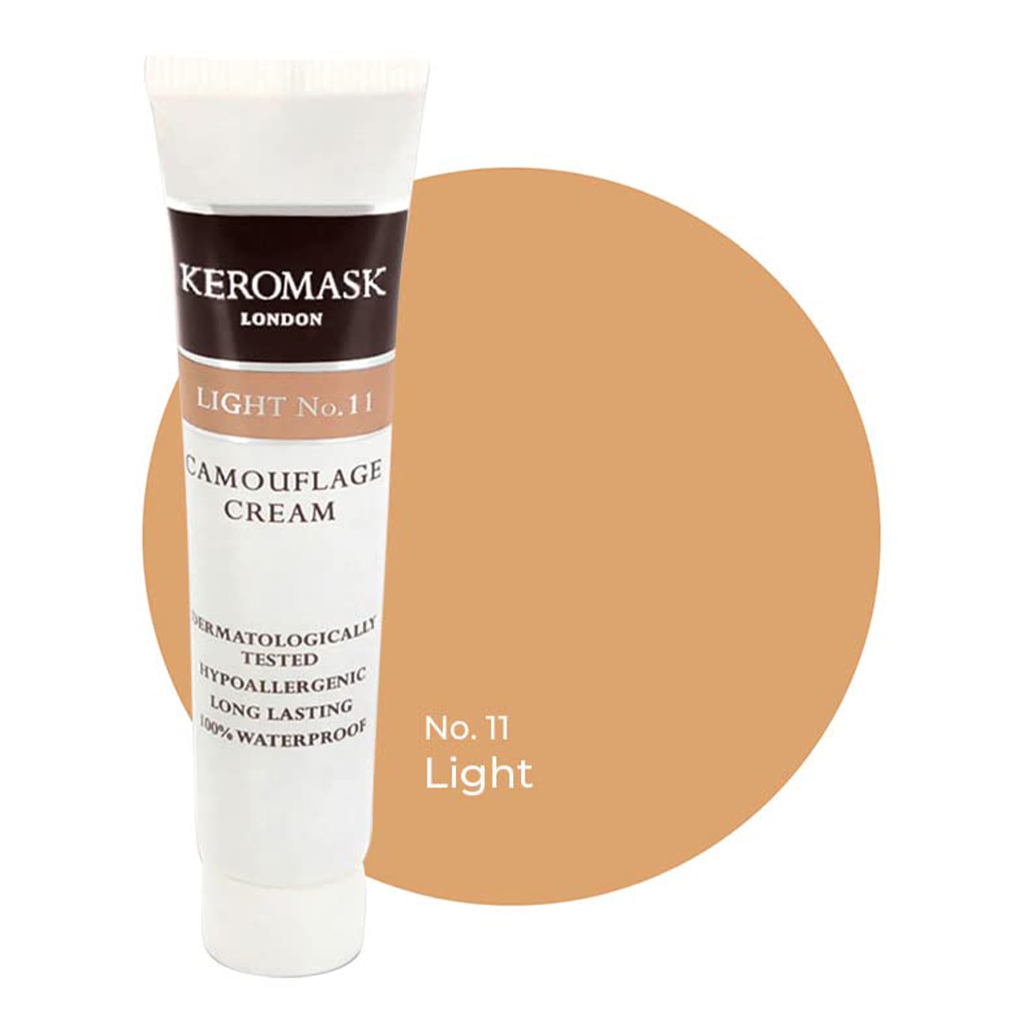 Keromask Full Coverage Concealer Light No.11 bottle close-up shows creamy texture for precise camo