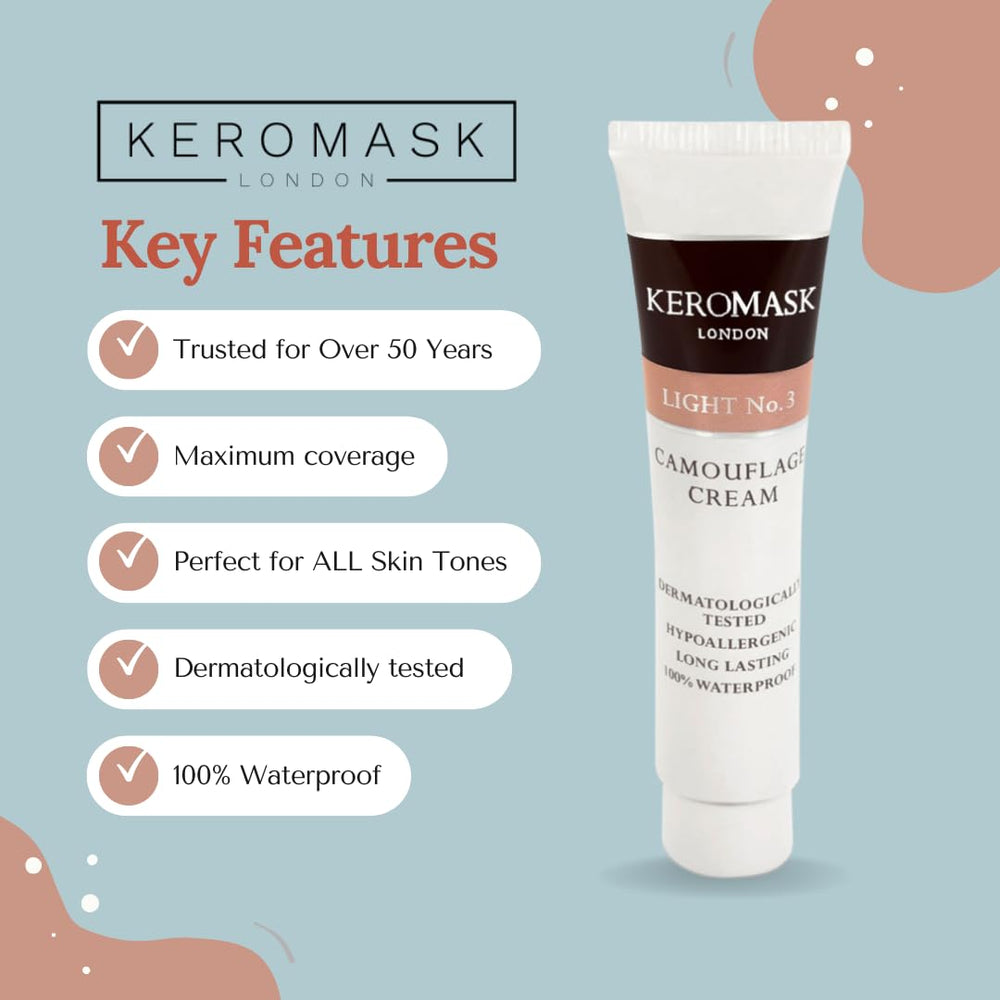 Keromask Full Coverage Concealer Light No.11 rosacea camouflage on cheek hides redness