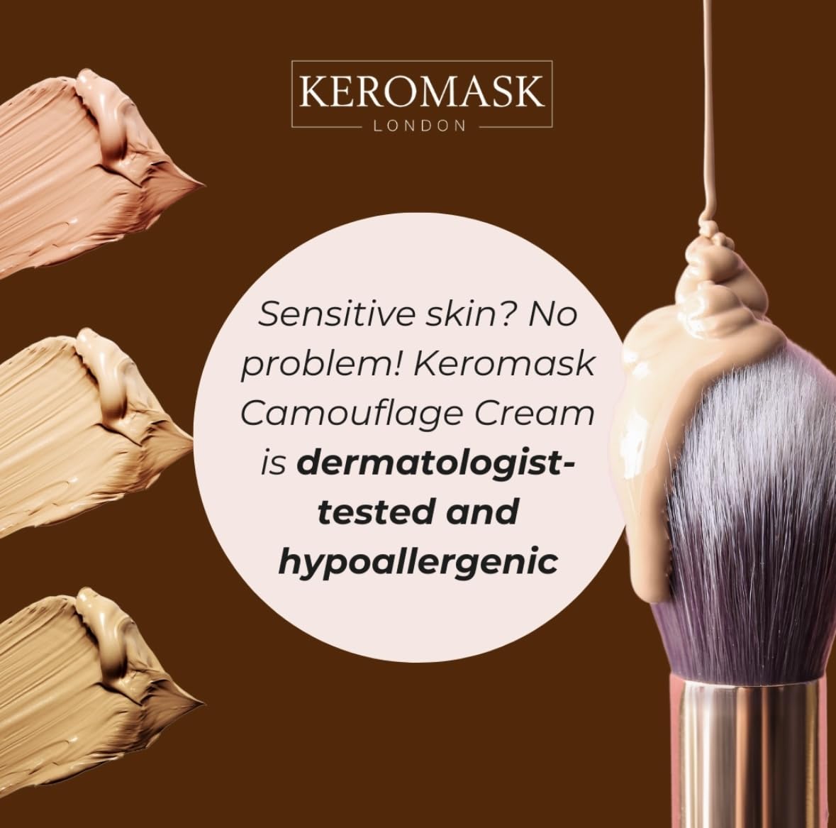 Keromask Full Coverage Concealer Light No.11 vitiligo coverage close-up shows color match