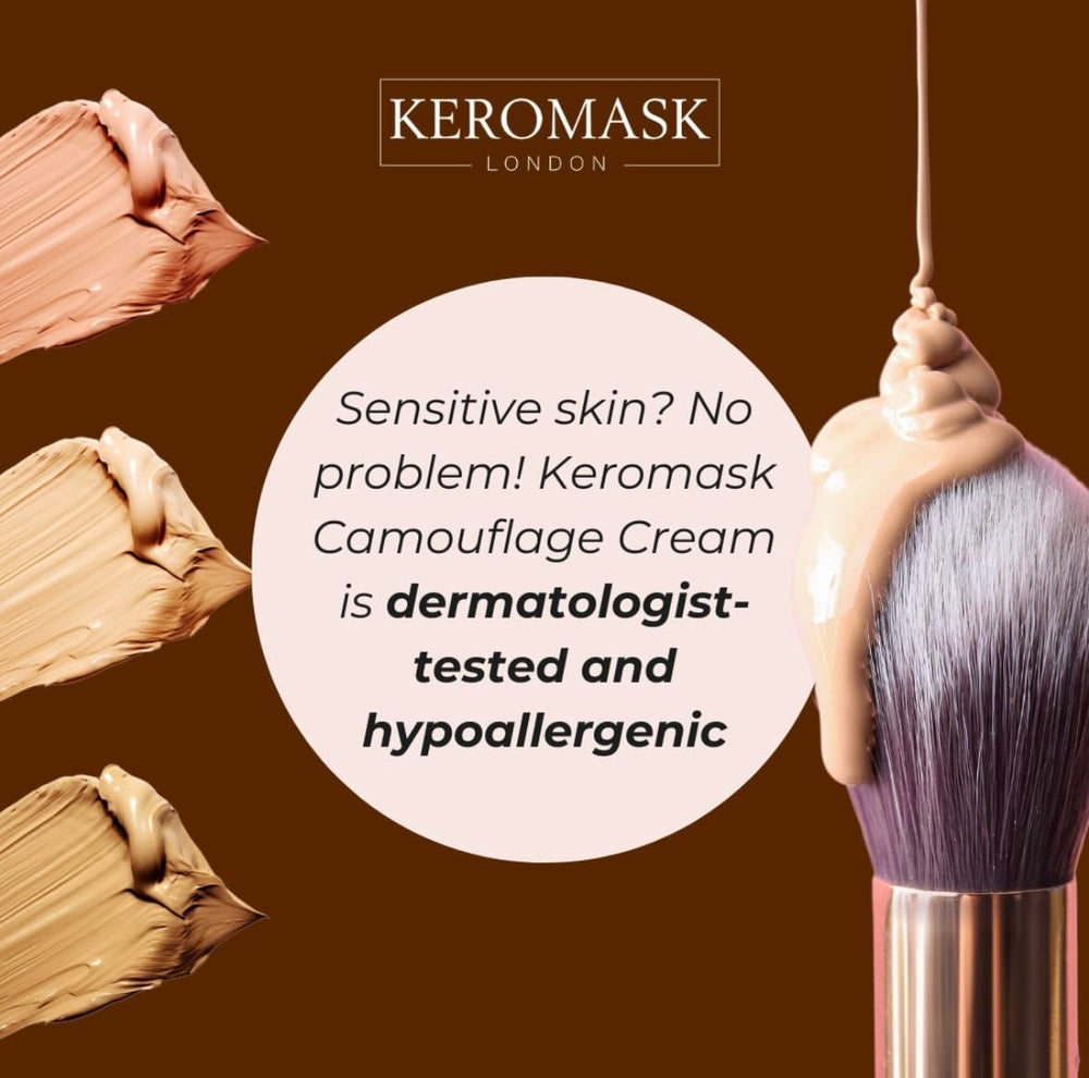 Keromask Full Coverage Concealer Light No.11 vitiligo coverage close-up shows color match