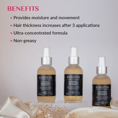 K Kerotin hair thickening spray 3-pack packaging highlights long-term supply.