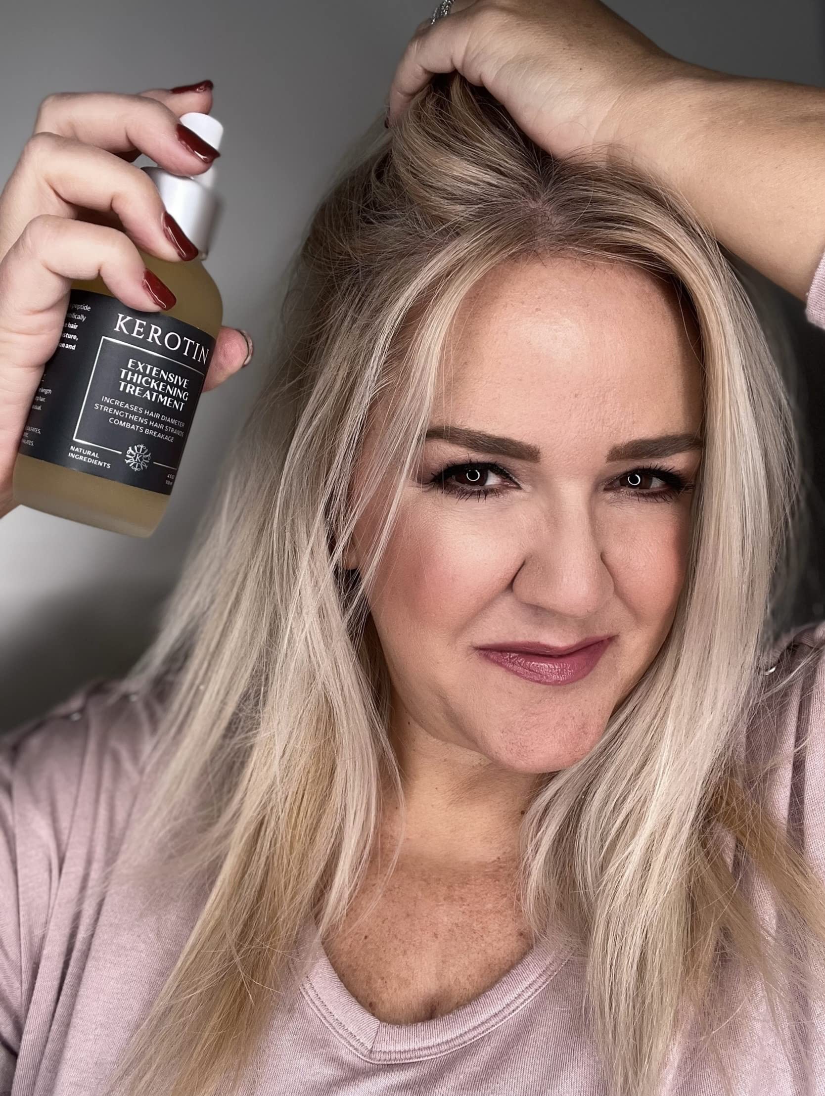 Kerotin Heat protection mist ready to shield during styling.