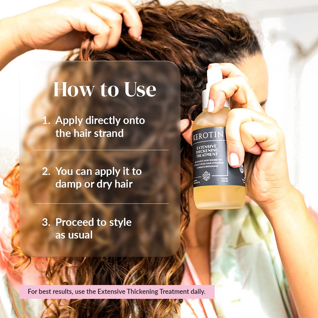 Kerotin Keratin healing action on smoother, stronger strands.