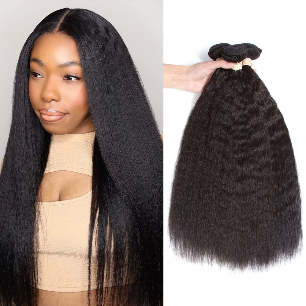 Kerriana kinky straight bundles 22inch display natural texture for seamless blending.