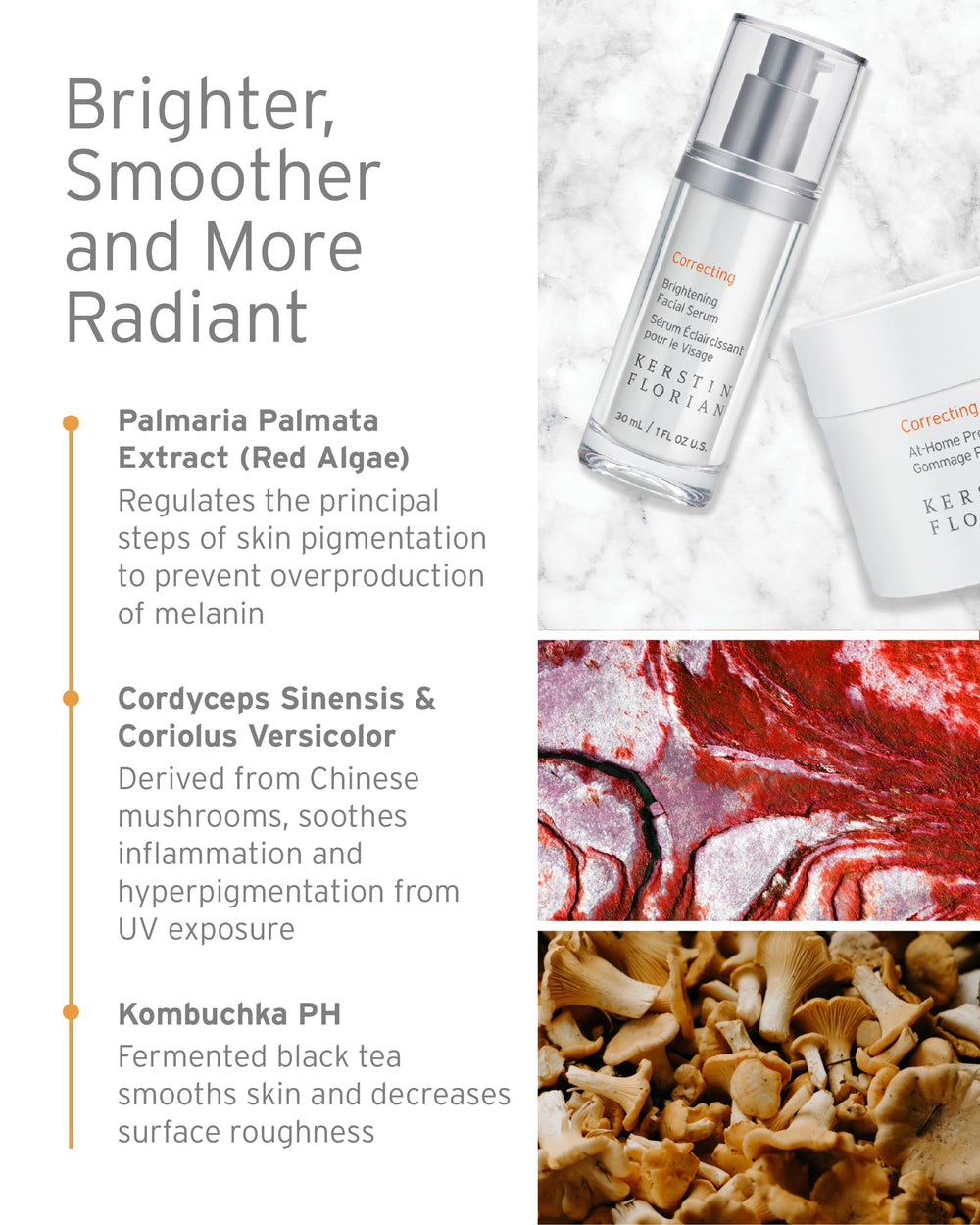 Kerstin Florian Brightening Serum ingredients featuring red algae and botanicals