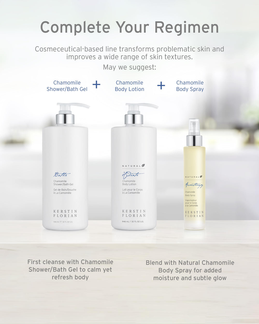 Kerstin Florian Chamomile Body Lotion applied to skin for smooth hydrated feel