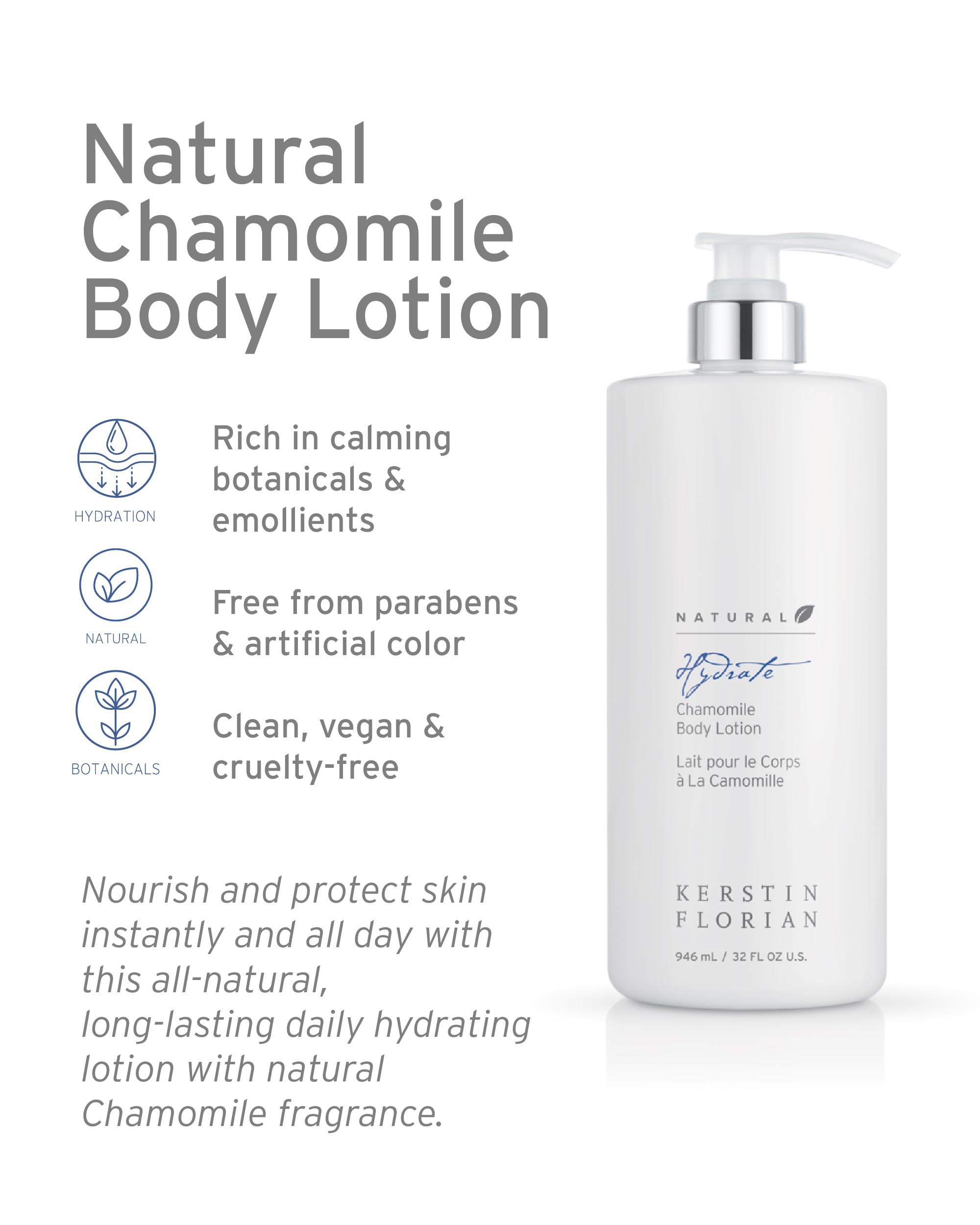 Kerstin Florian Chamomile Body Lotion cream swirl showing fast-absorbing texture