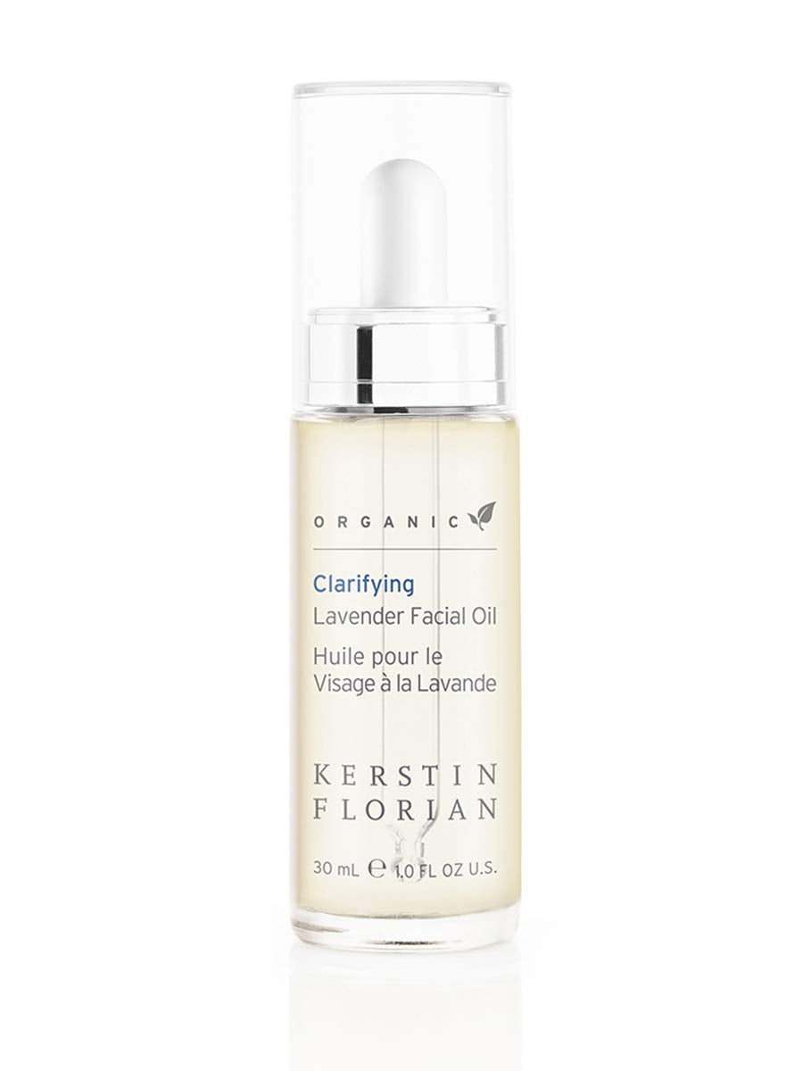 Kerstin Florian Clarifying Lavender Oil bottle showing luxurious hydration and soothing balance.