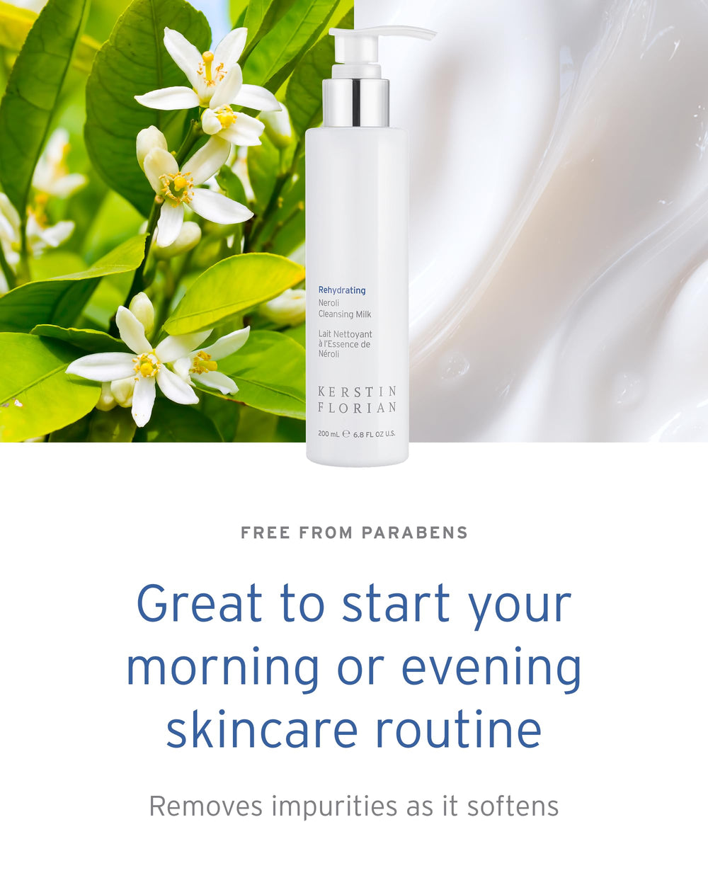 Kerstin Florian Cleansing Milk texture closeup showing creamy, milky formula