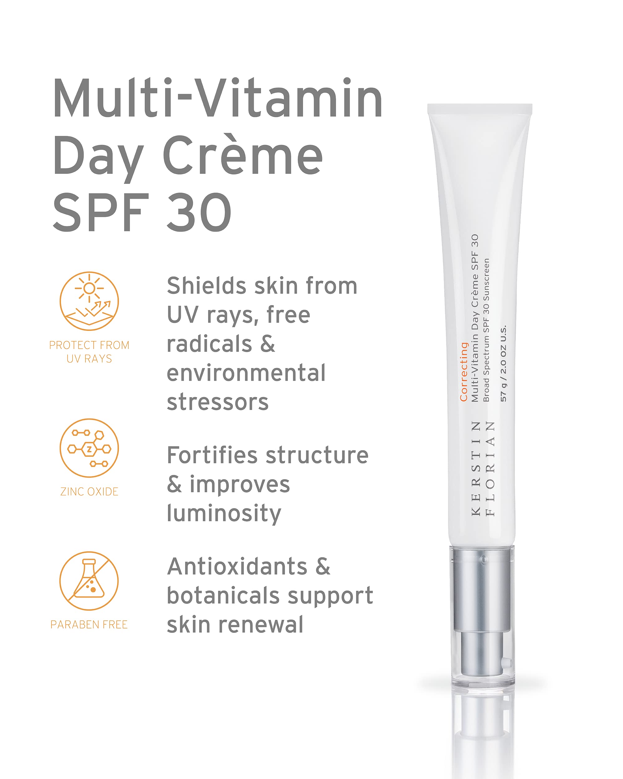 Applying Kerstin Florian Day Creme SPF 30 on the cheek for daily sun defense.