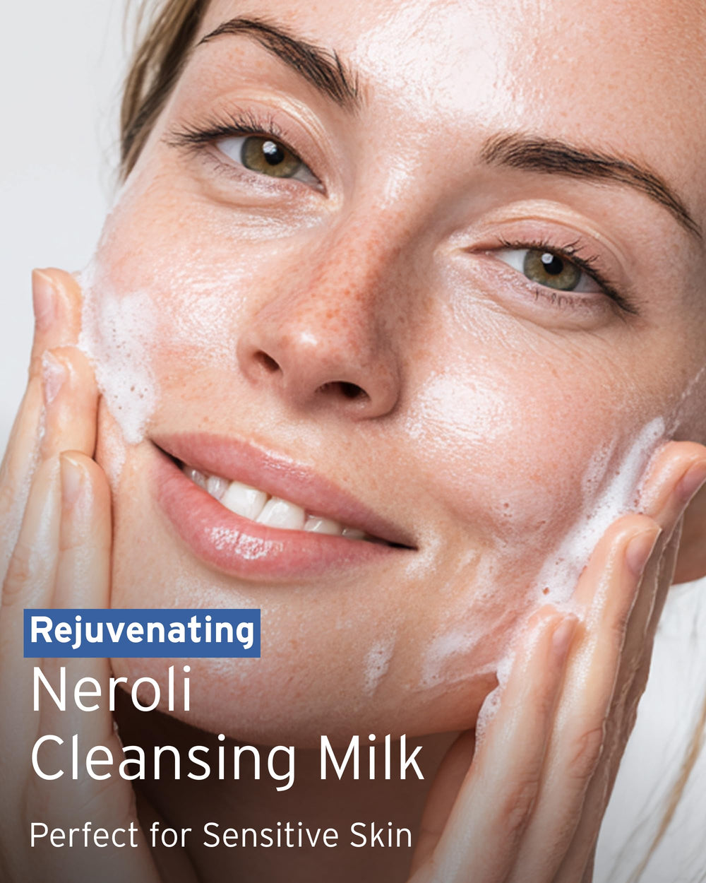 Kerstin Florian Neroli Cleansing Milk being applied for soft cleansing and impurities removal