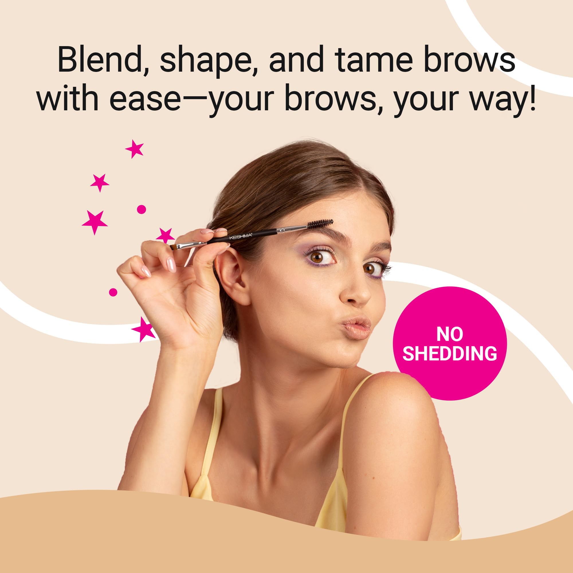KESHIMA Eyebrow Brush Duo powder-to-pomade precision