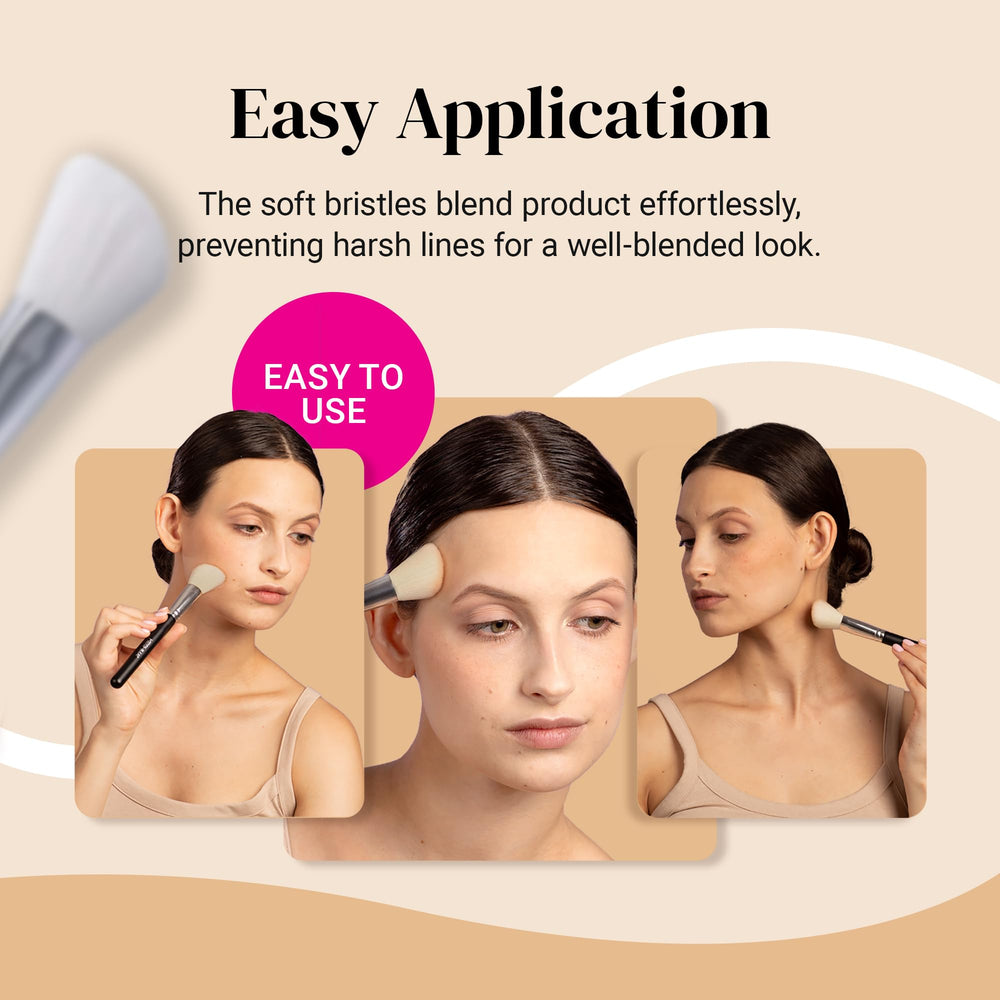 KESHIMA premium synthetic bristles stay soft while picking up the right amount