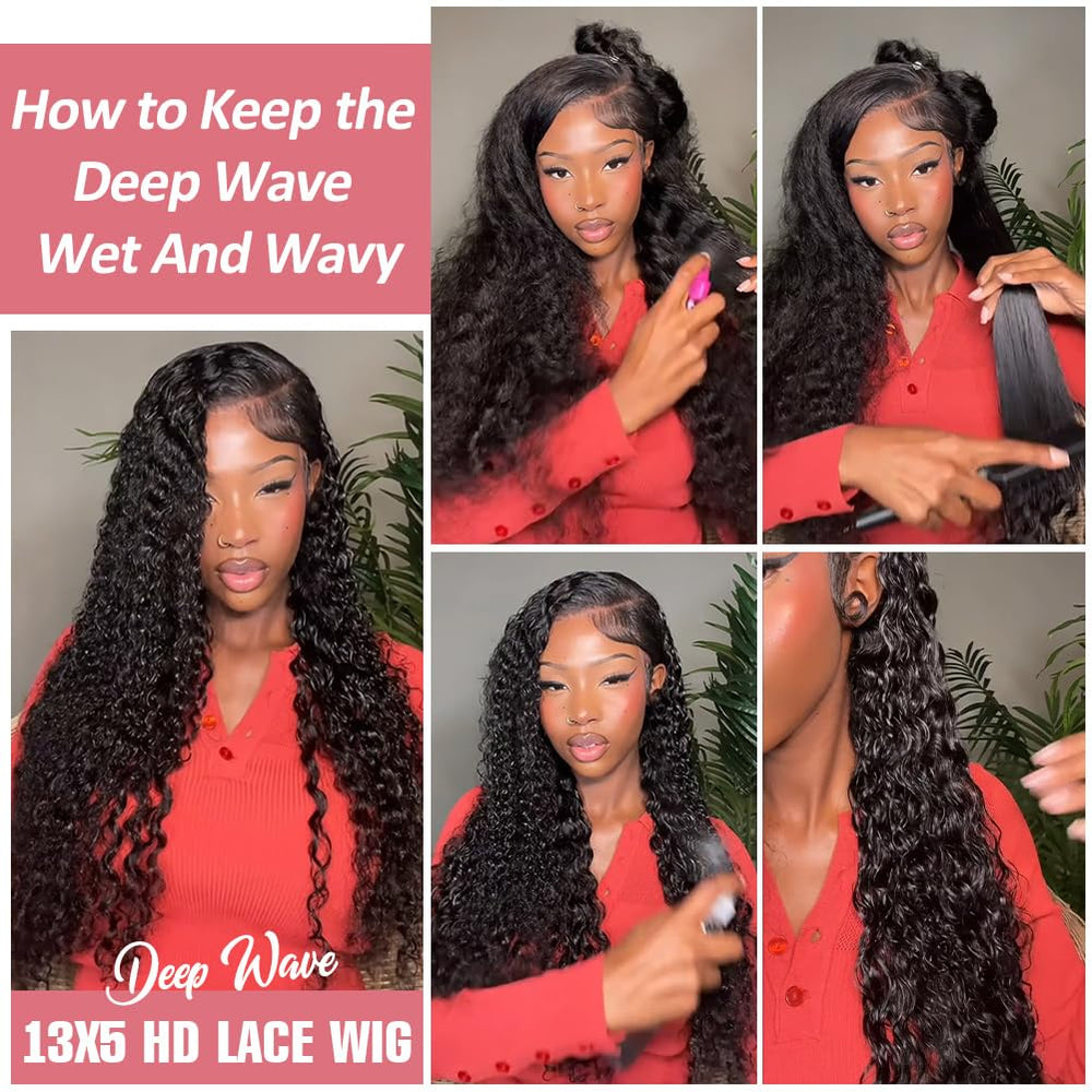 Keshon 28 inch deep wave wig offering comfortable fit